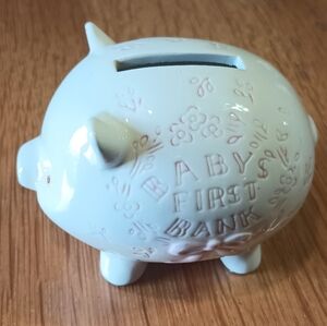 Vtg Russ Baby's First Bank Pink Item 15169 Piggy Collectible Small Dainty